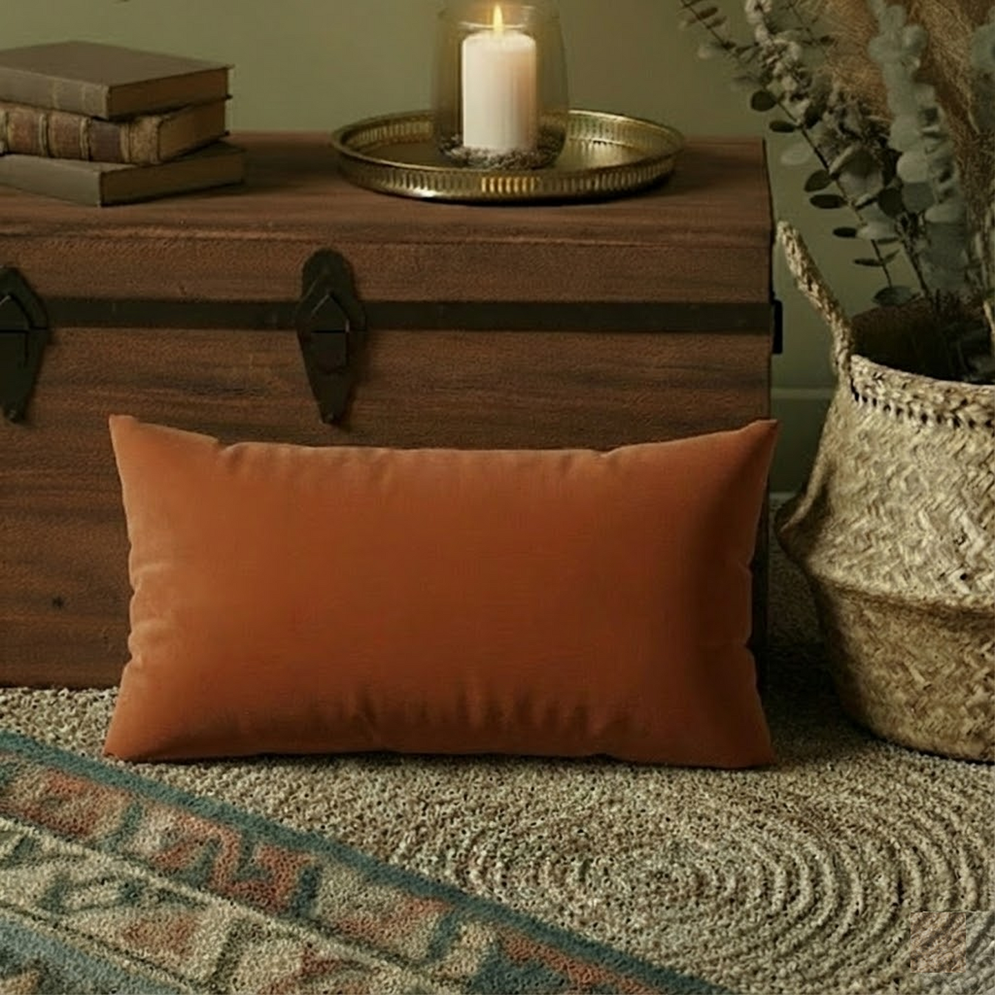 12X20 Inches Rust Velvet