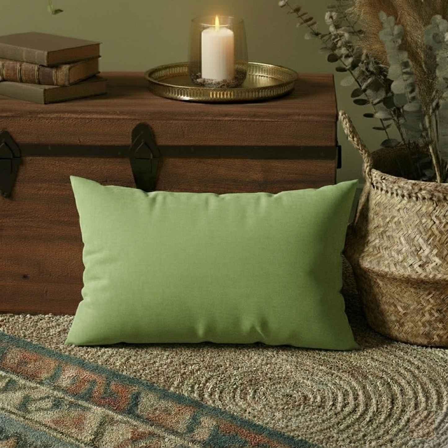 12X20 Inches Green Velvet