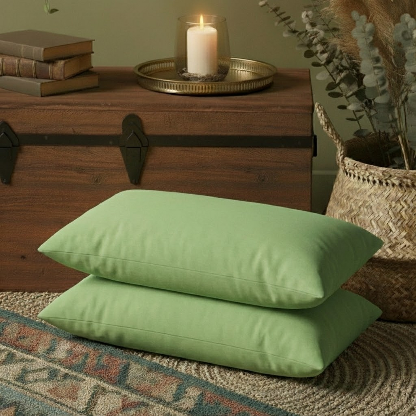 12X20 Inches Green Velvet