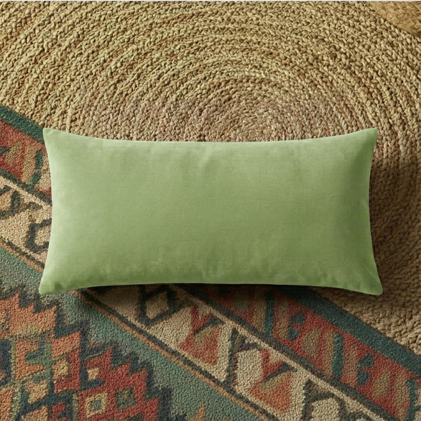 12X20 Inches Green Velvet